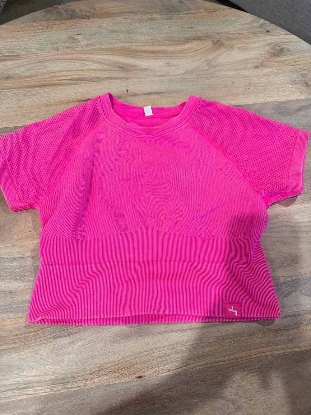Hot pink joy lab crop tight workout top